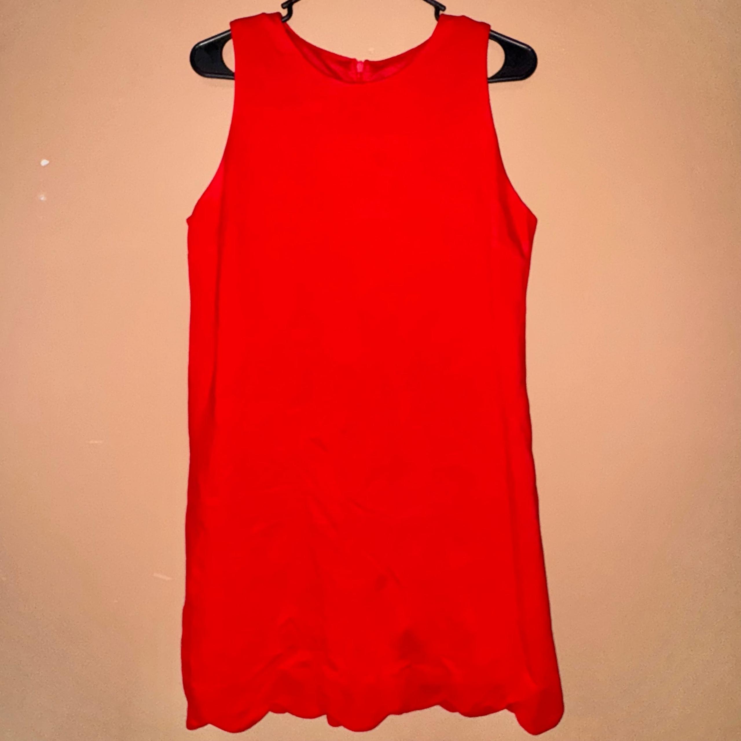 Women's Red Sleeveless A-Line Ruffle Dress - Large - Aqua