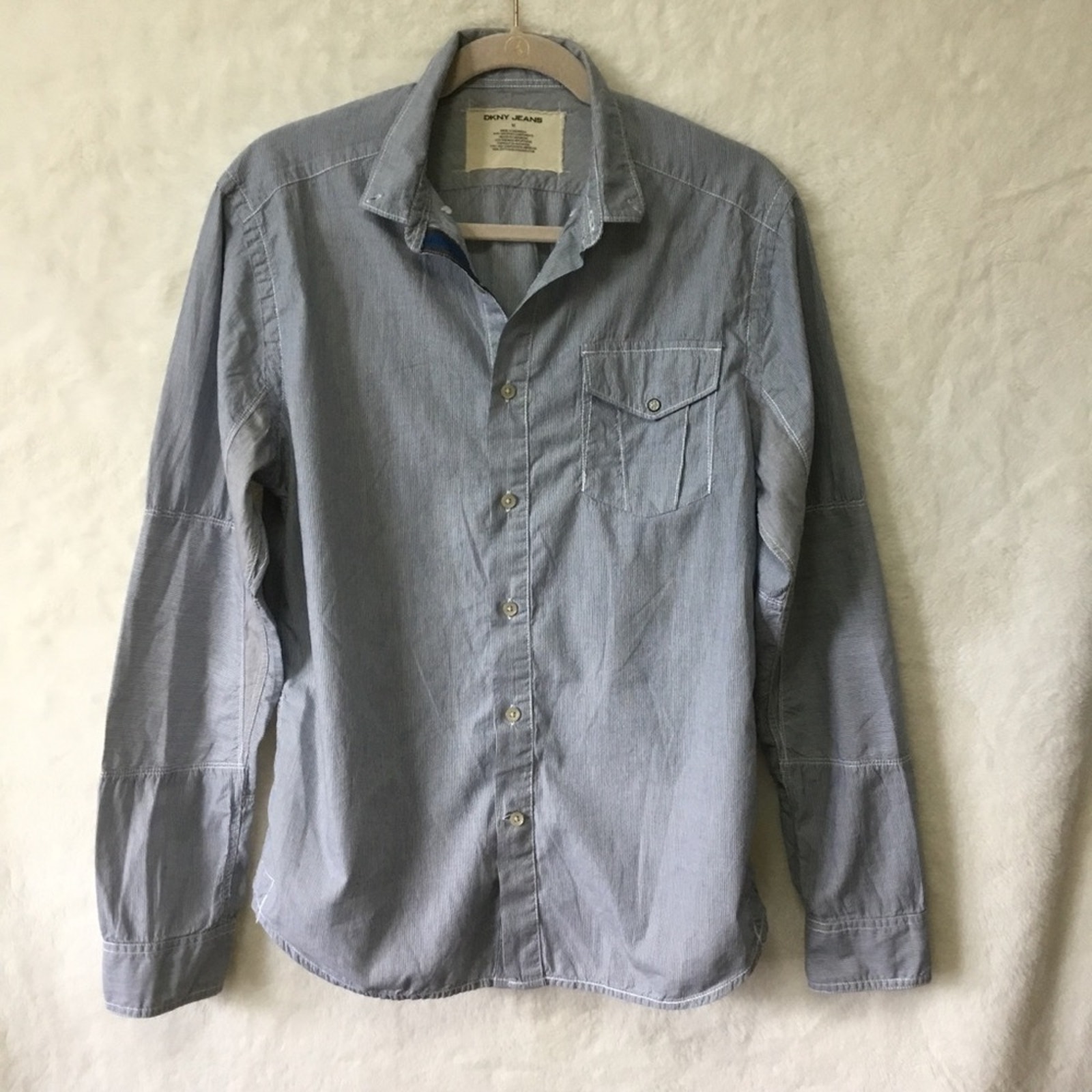 DKNY Jean Blue Striped Long Sleeve Shirt