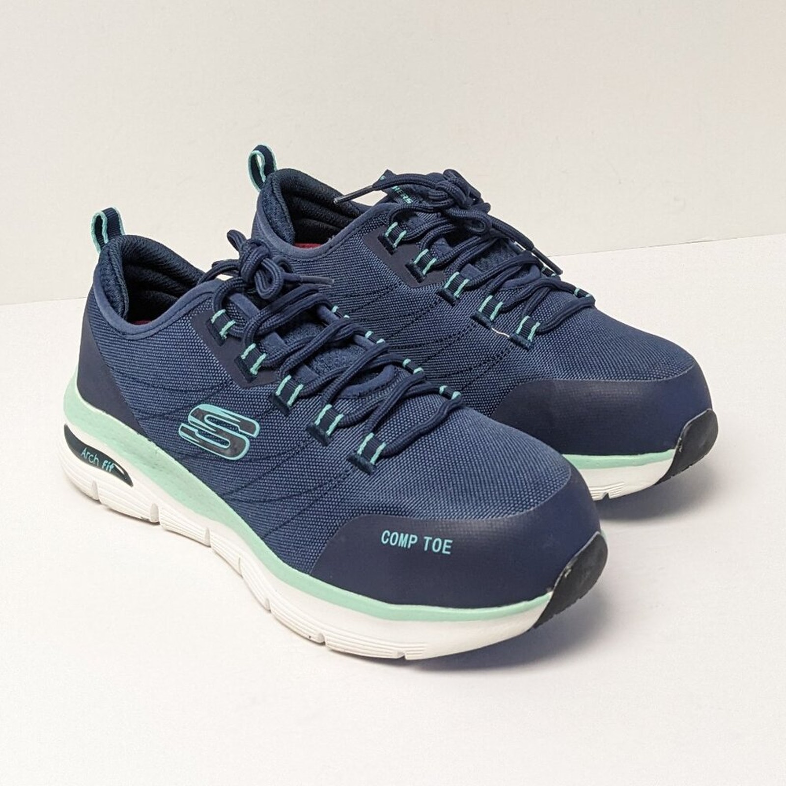 Skechers Arch Fit SR Ebinal Work Sneakers, Blue, Women's 8.5 M