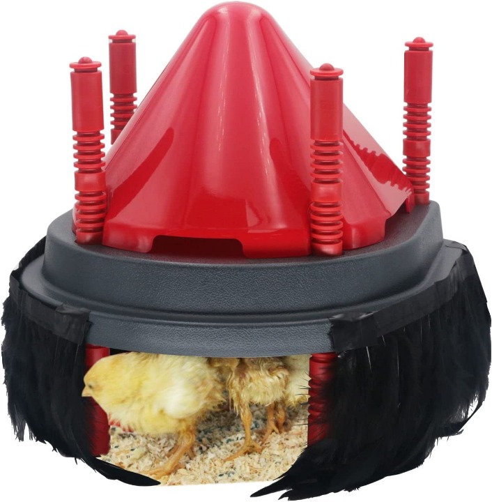 Hantop Chick Brooder Heating Plate with Comfort Feathers & Anti-Roost Cone Set,