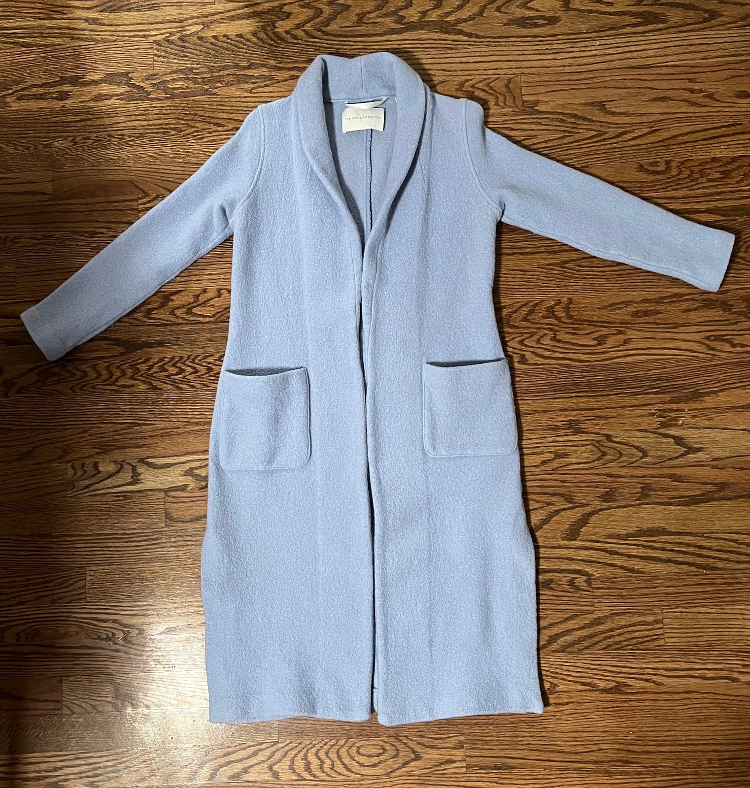 Aritzia/Babaton Light Blue 100% Wool Long Coat