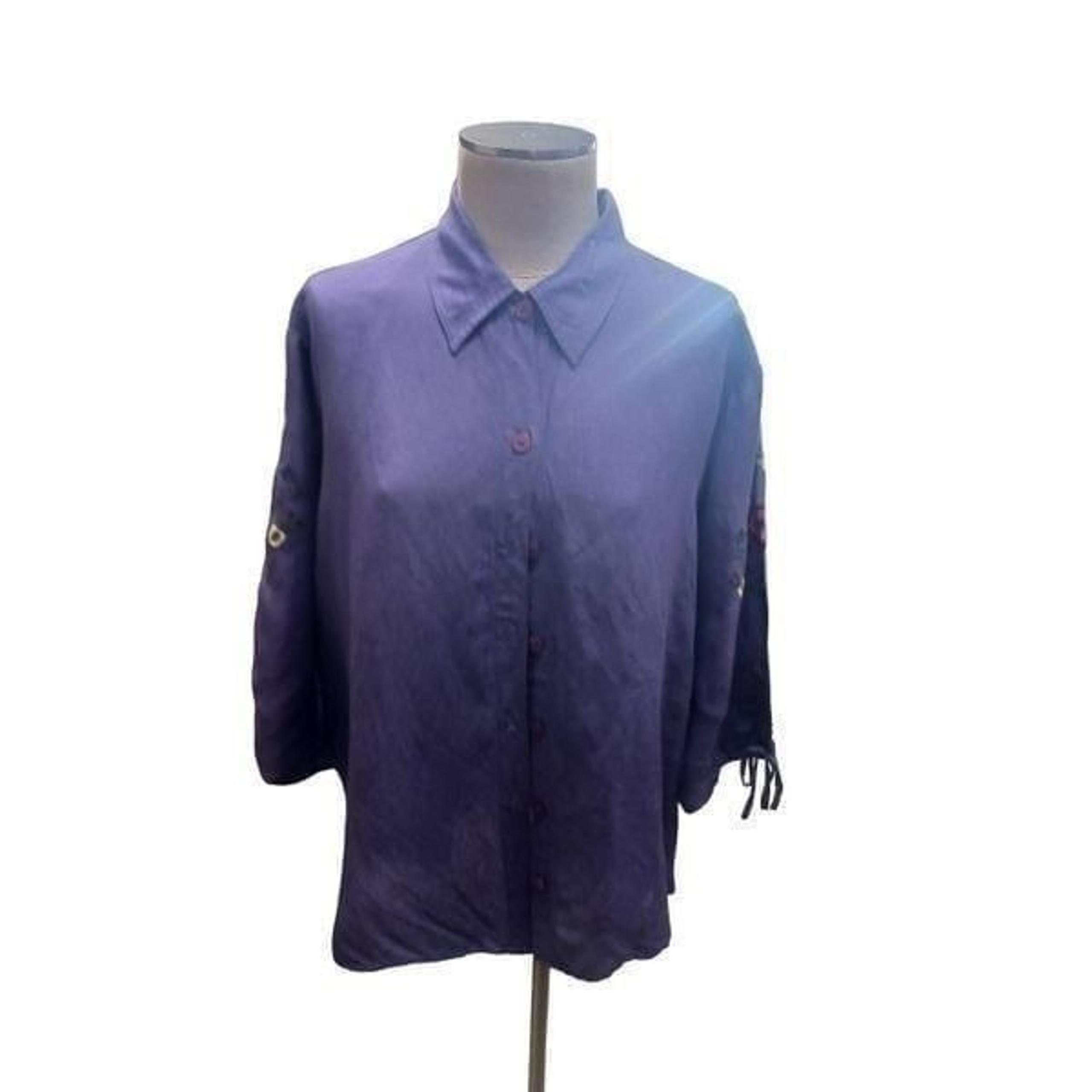 Vintage linen delta Burke blouse plus size