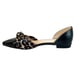 J. Crew Pointed-Toe Black Leather Knot Flats w/ Leopard Print Satin Bow Size 8.5