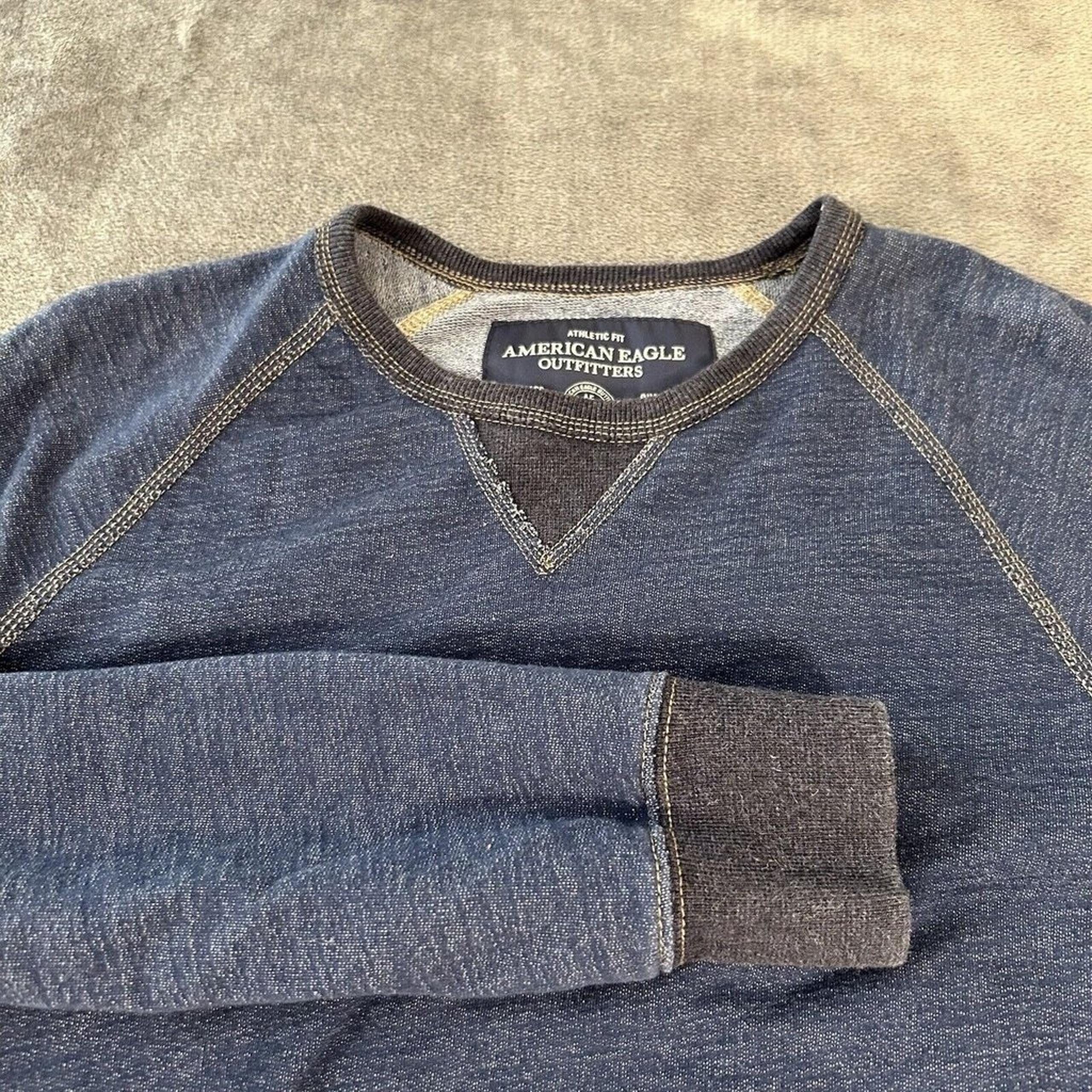 American Eagle Sweater Mens Extra Small Blue Pullover Knit Sweatshirt Casual