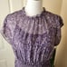 Simply Vera Vera Wang Hi-Lo Mockneck Chiffon Dress Purple Abstract Print Hi-Lo