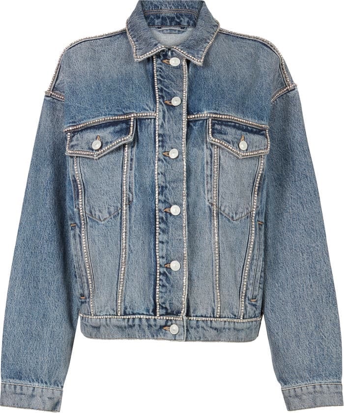 NWT All Saints Blue Denim Jacket Jean Jacket
