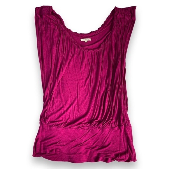 Anthropologie Bordeaux brand layered tank with elastic waist