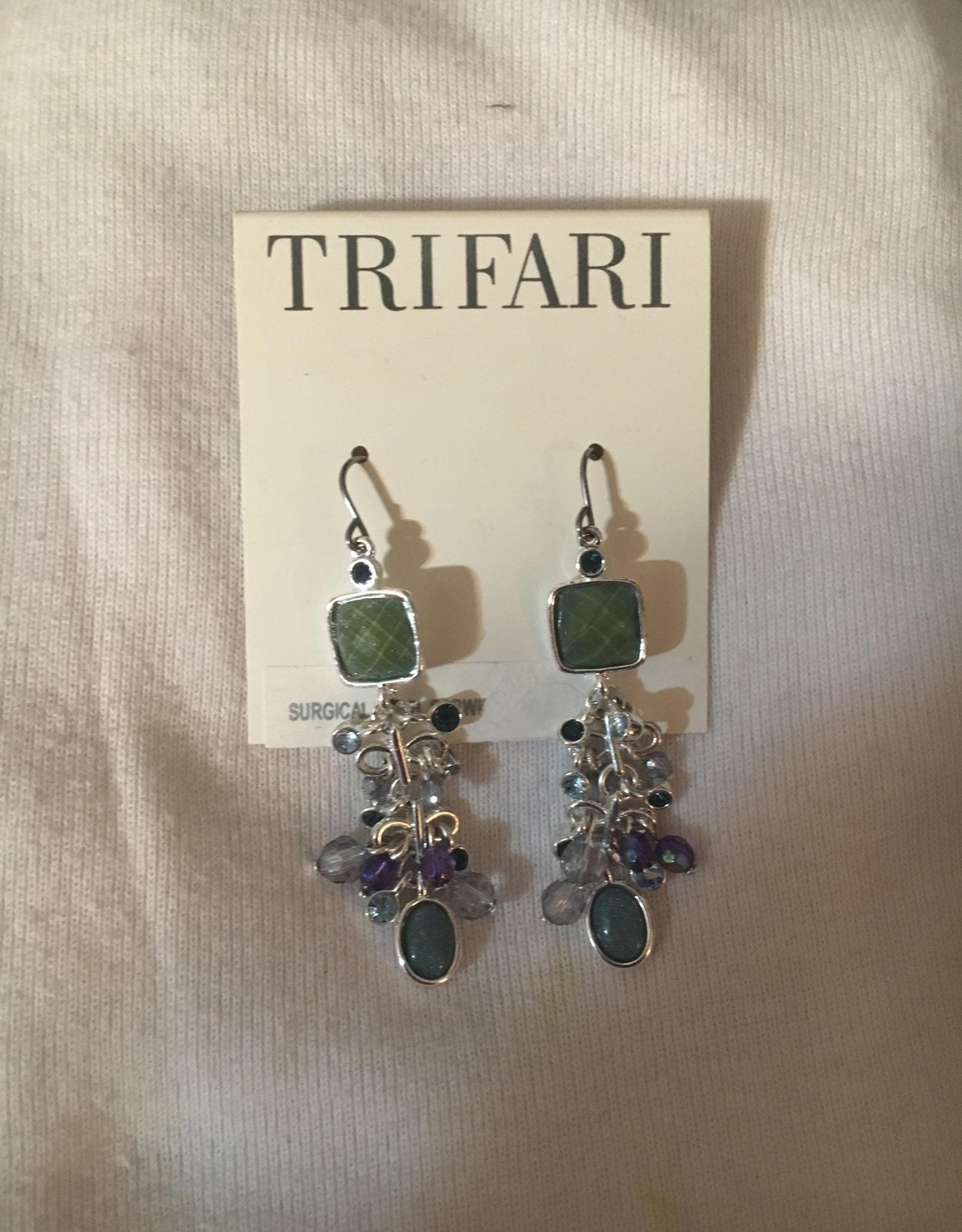 A pair of women's green earrings