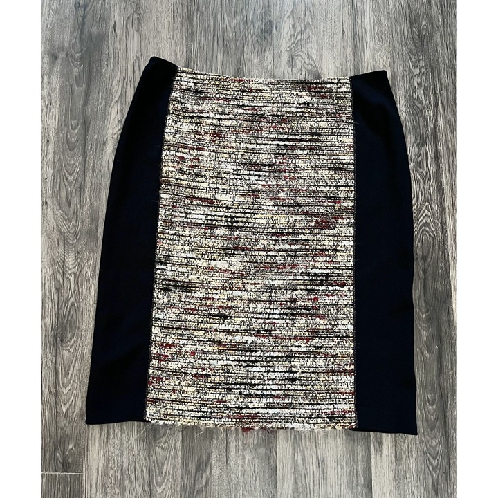 Women's Lafayette 148 New York Skirt Stretch Knit Tweed Pencil Straight Size 14