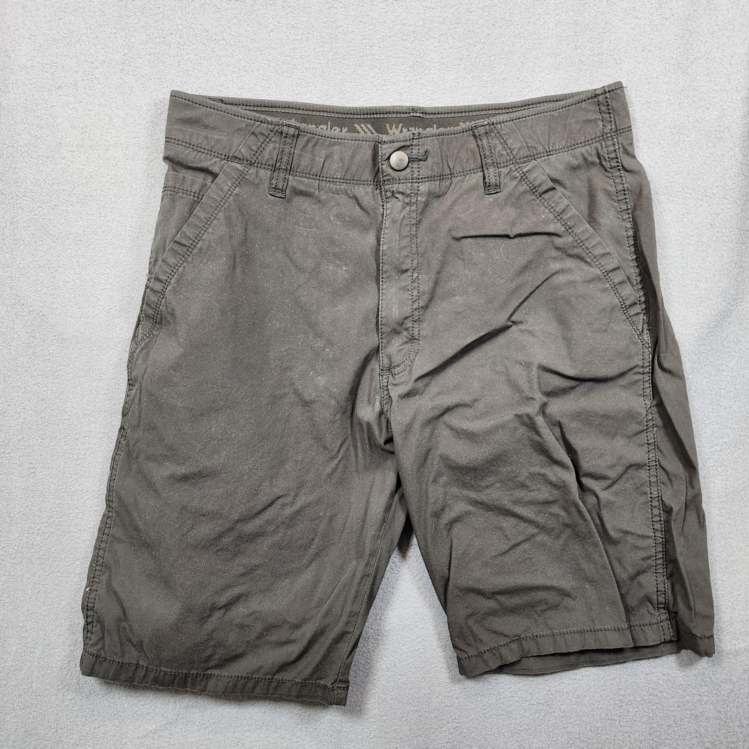 Wrangler Mens Shorts 32x10 Black Chino Casual Stretch Hiking Outdoor