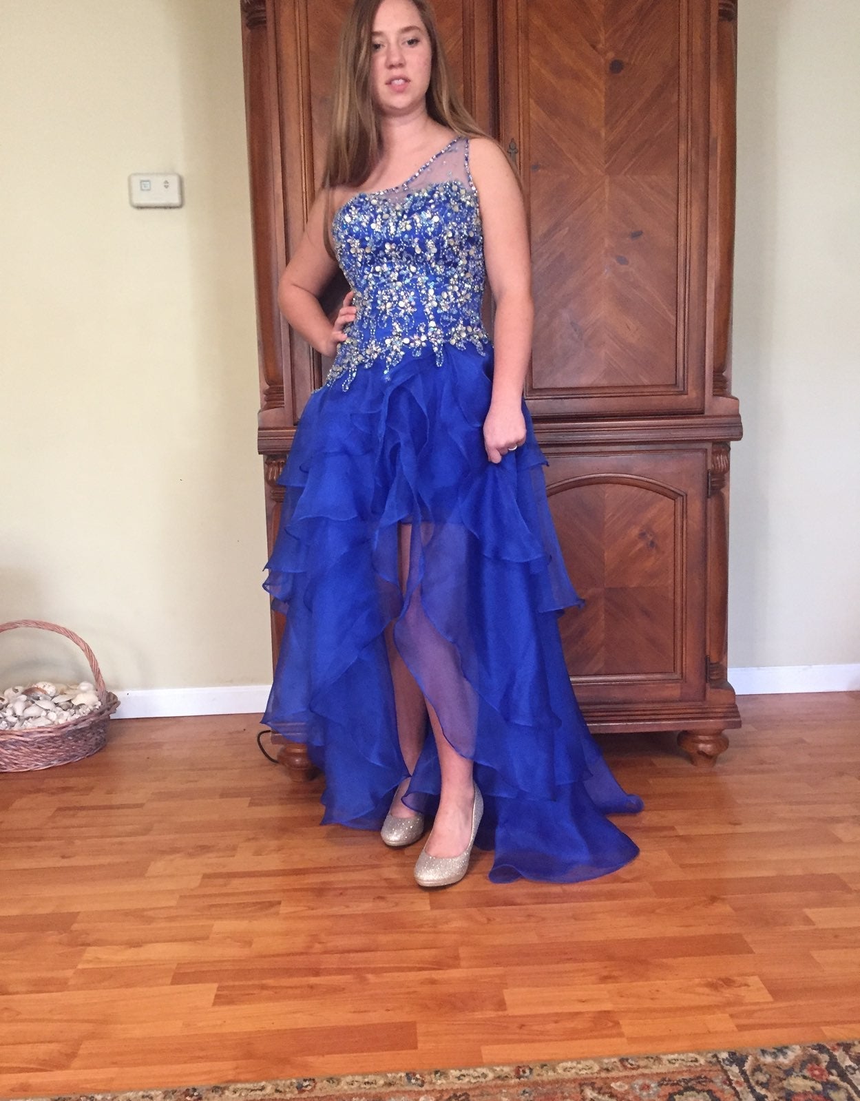 beautiful blue prom or pageant dress