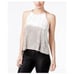 Bar III Silver Cutaway Halter Velvet Top
