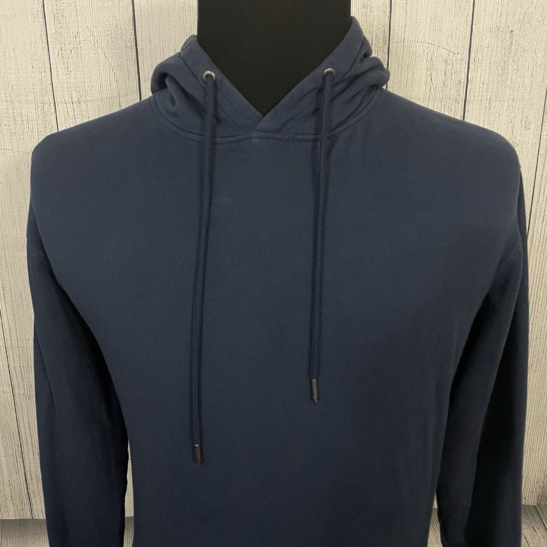 Peter Millar Mens Medium Navy Blue Long Sleeve Pullover Hooded Sweatshirt Hoodie