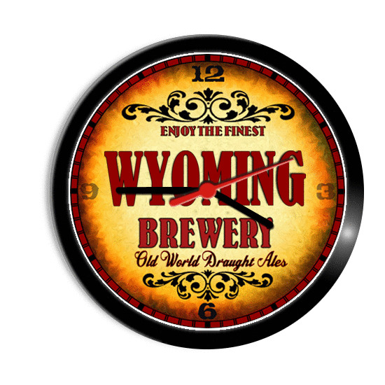 WYOMING BREWERY BEER WALL CLOCK