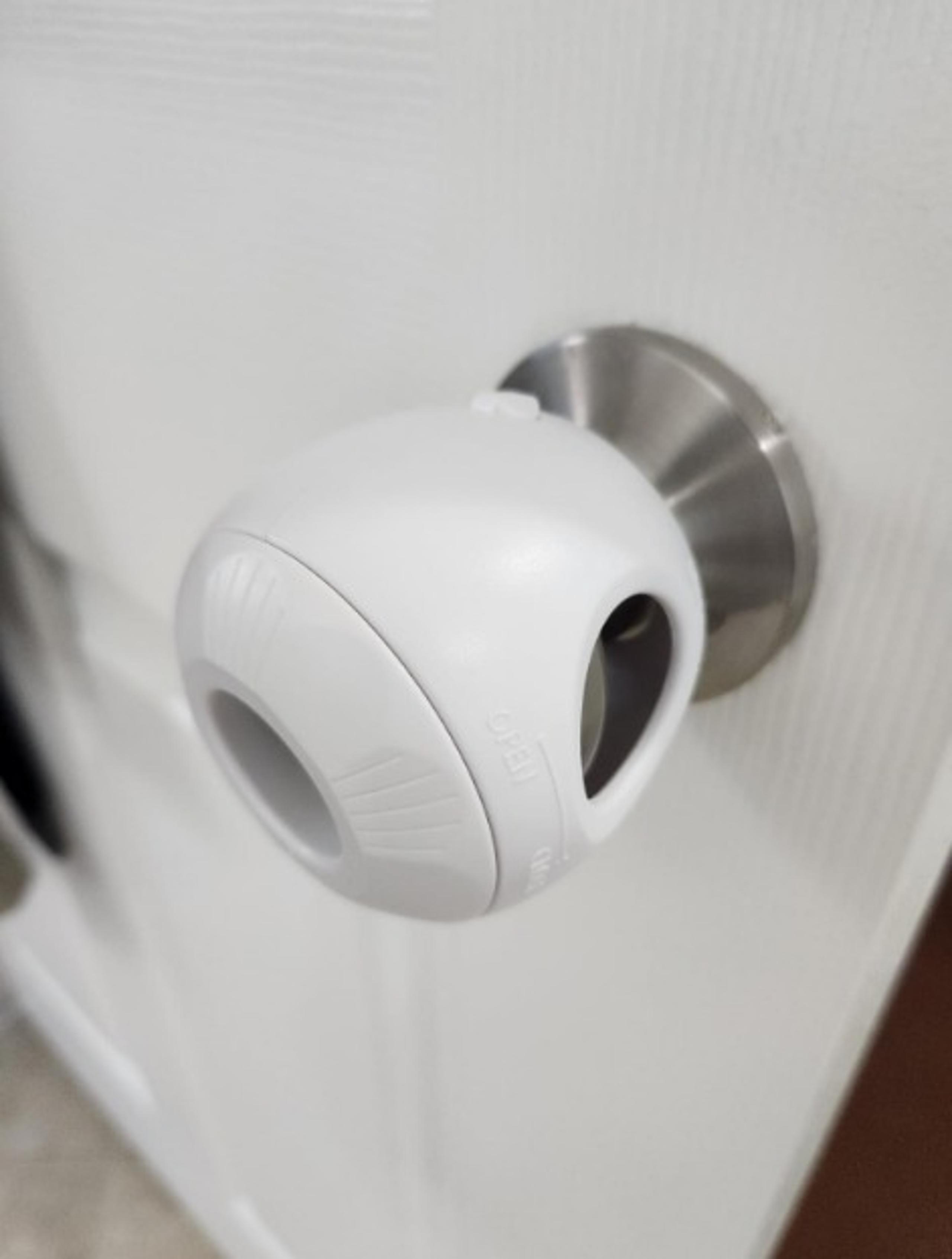 Child Safety Door Knob Cover (4 Pack) Hard-to-Remove Dual-Lock Door Handle Cover