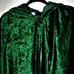 HOODED GREEN VELVET CLOAK S/M