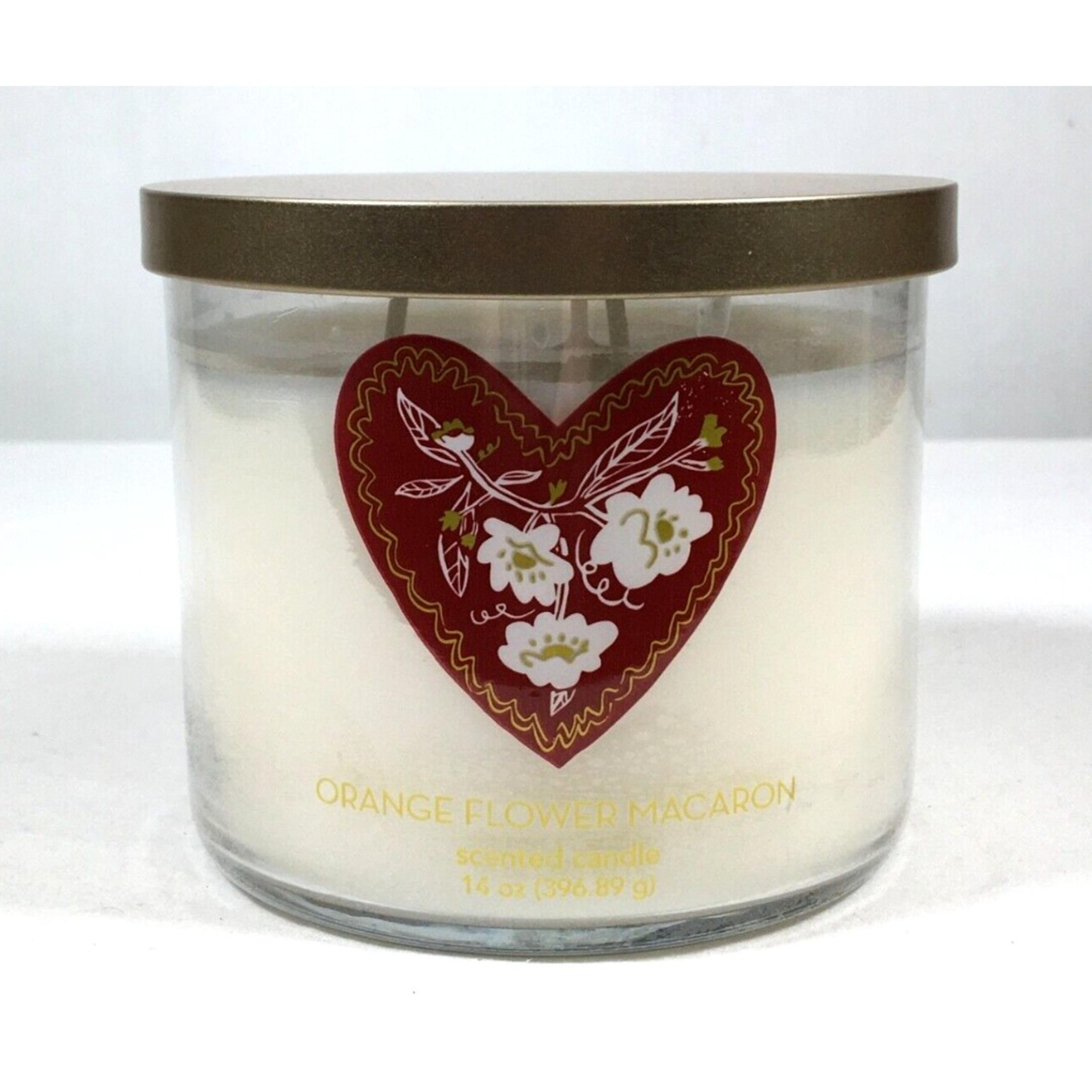 Orange Flower Macaron Scented Candle - Threshold 14oz Three Wick - New
