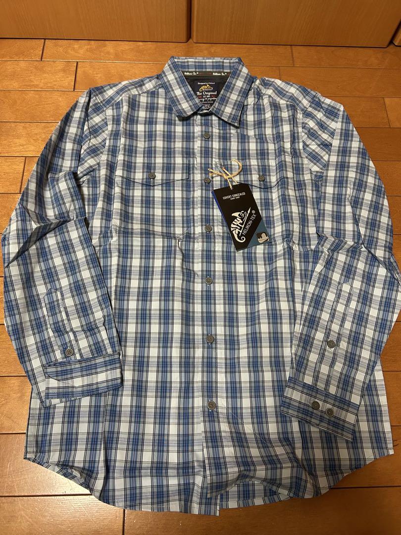 New with tags, Helikon-Tex checked dress shirt, military style.