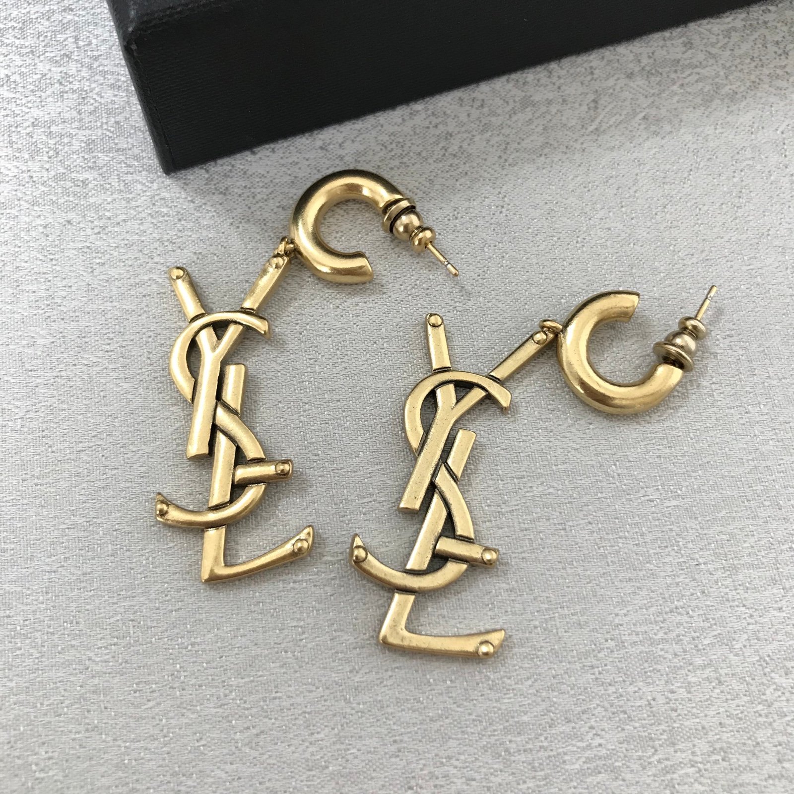 signature YSL logo earrings