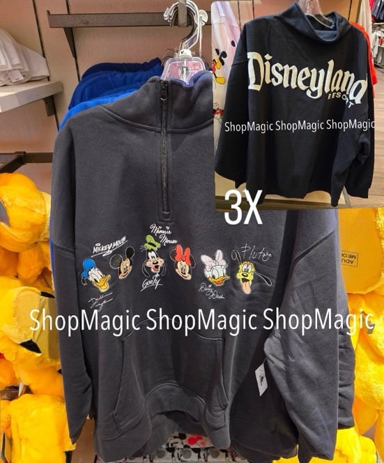 Disney Parks Disneyland Mickey Mouse and Friends 1/4 Zip Fleece Jacket-Black