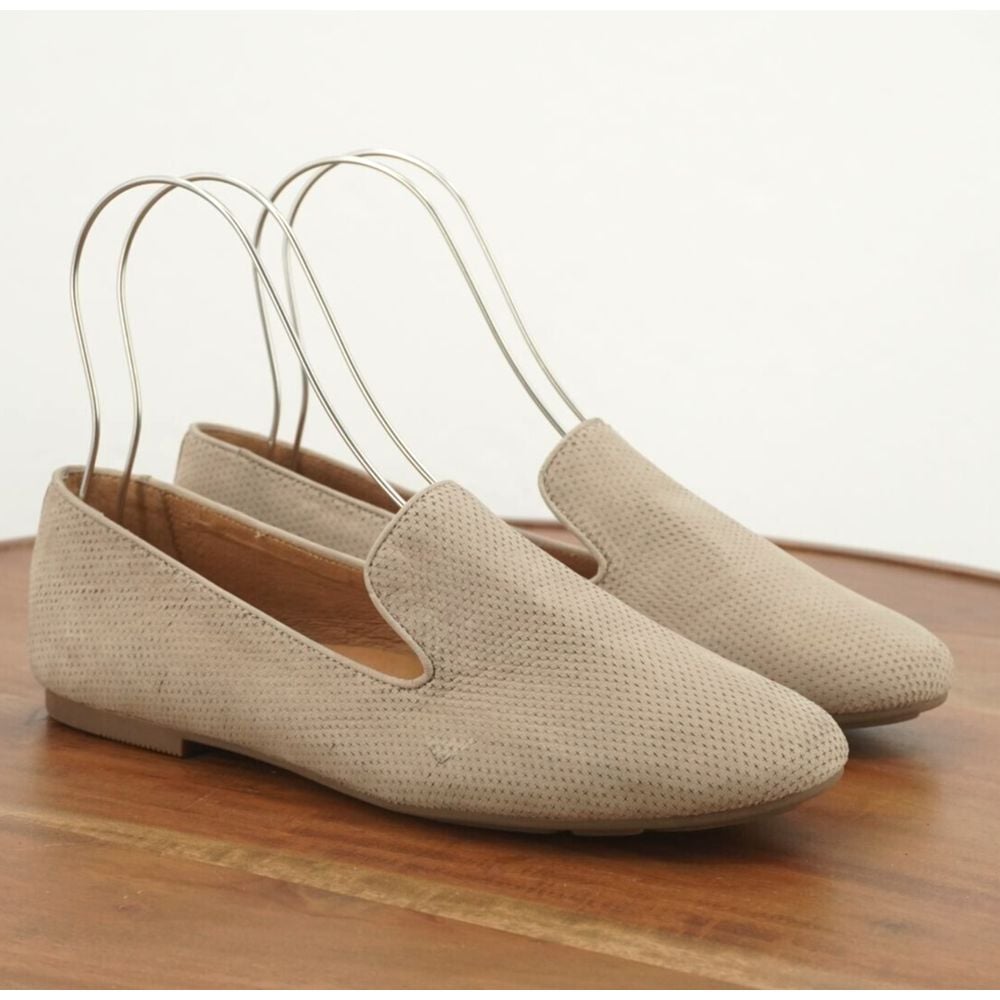 Gentle Souls Womens Eugene 2 Flats Loafers Slip On Taupe Gray Leather Size 9M