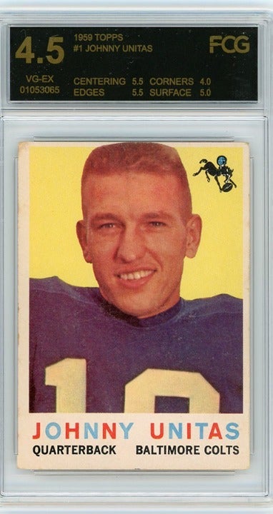 1959 Topps Johnny Unitas Graded Traded Card FCG 4.5 VG-EX