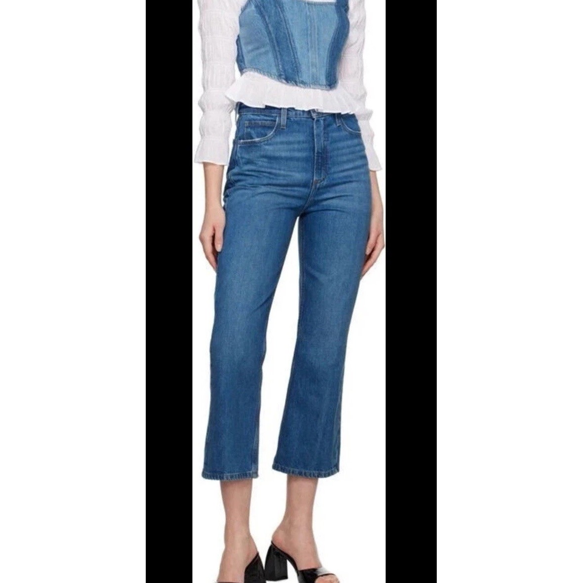 FRAME Le High 'N' Tight Crop Mini Boot Jeans Size 27 100% Cotton High-Rise NWT