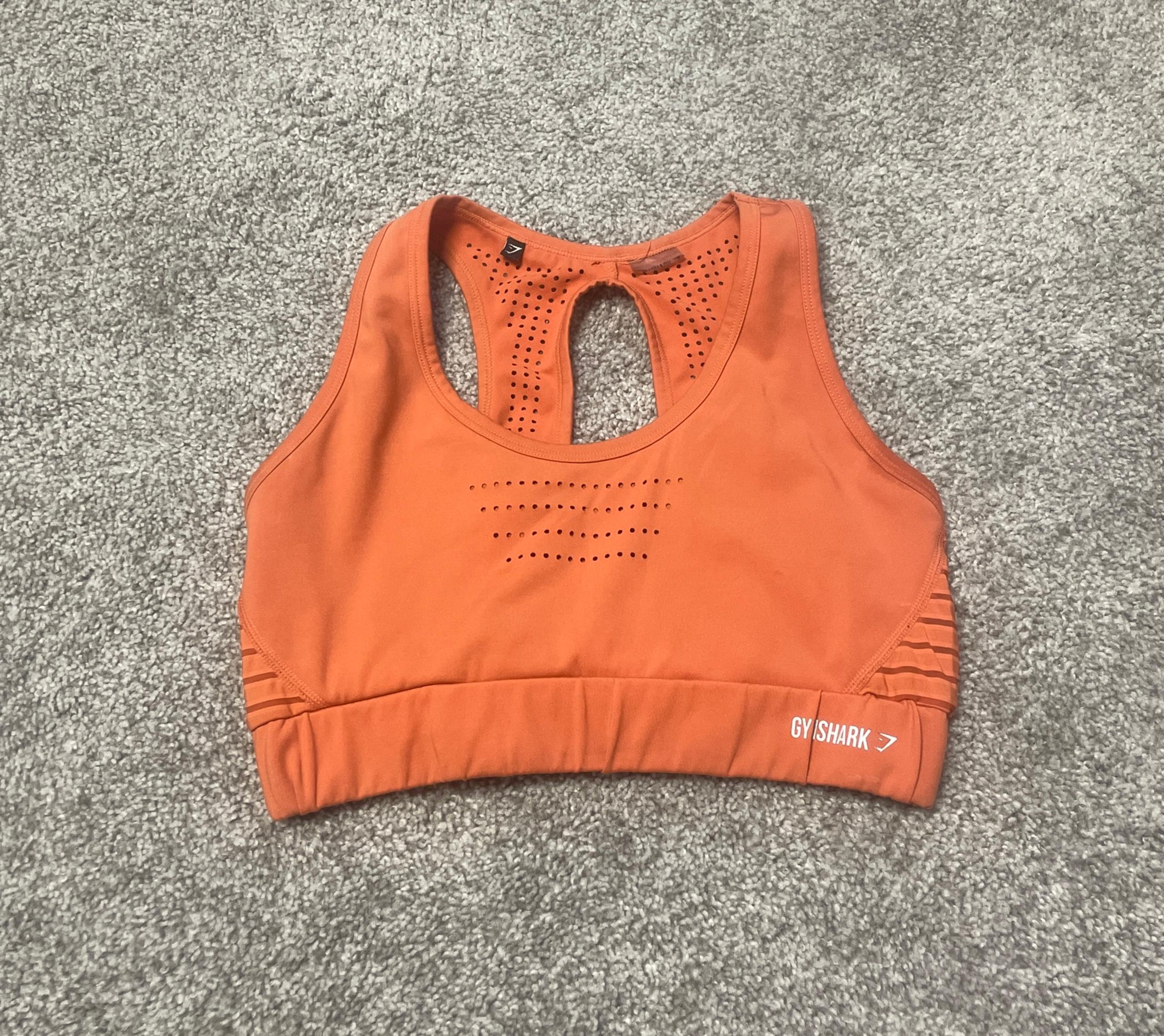 Women’s Gymshark Orange Sports Bra, Size Small