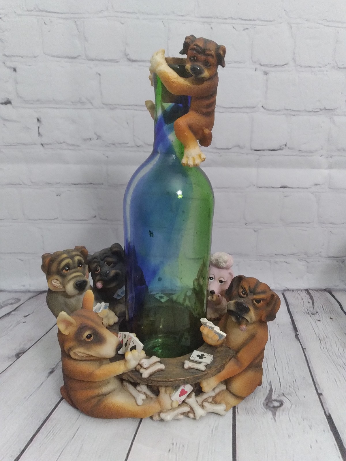 Wine Bottle HolderDogs Playing Poker