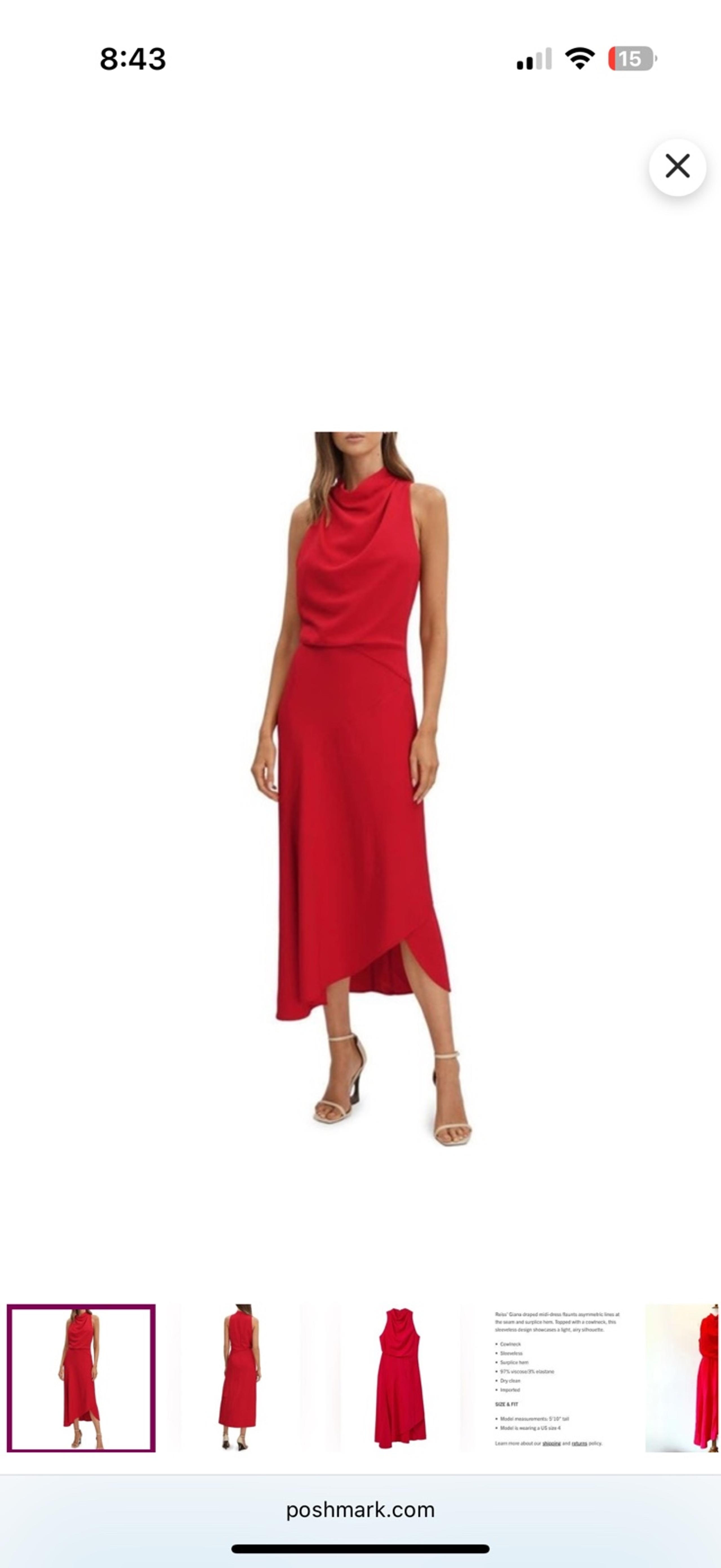 reiss red dress