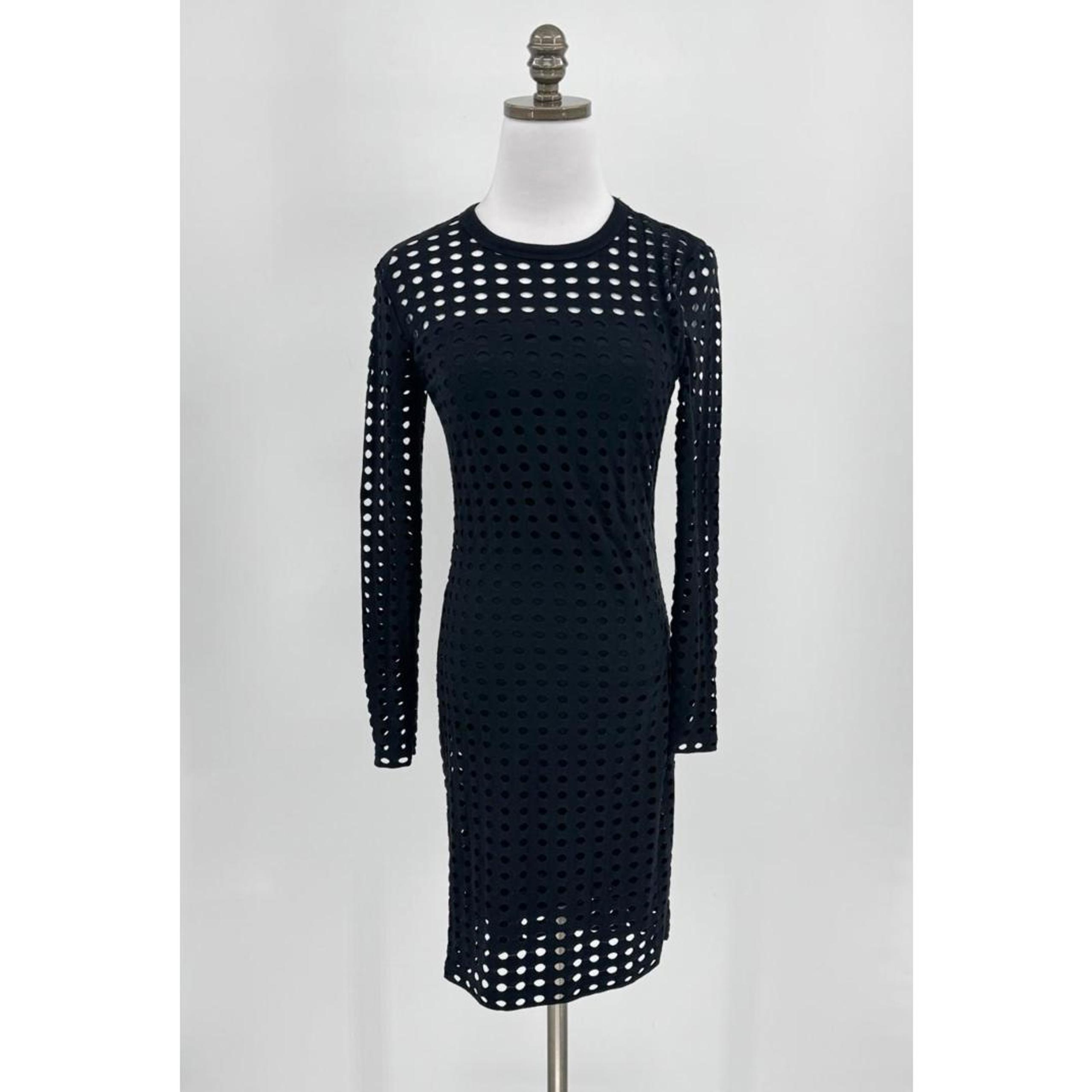 T Alexander Wang Womens Black Cutout Long Sleeve Midi Bodycon Dress Sz XS