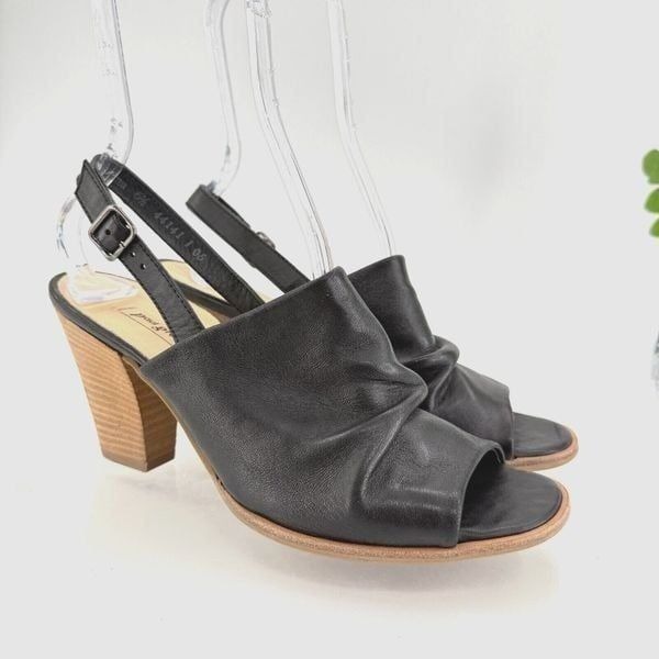 Paul Green Raquel Sandal Women Size 9 Black Leather Open Toe Bootie Slingback