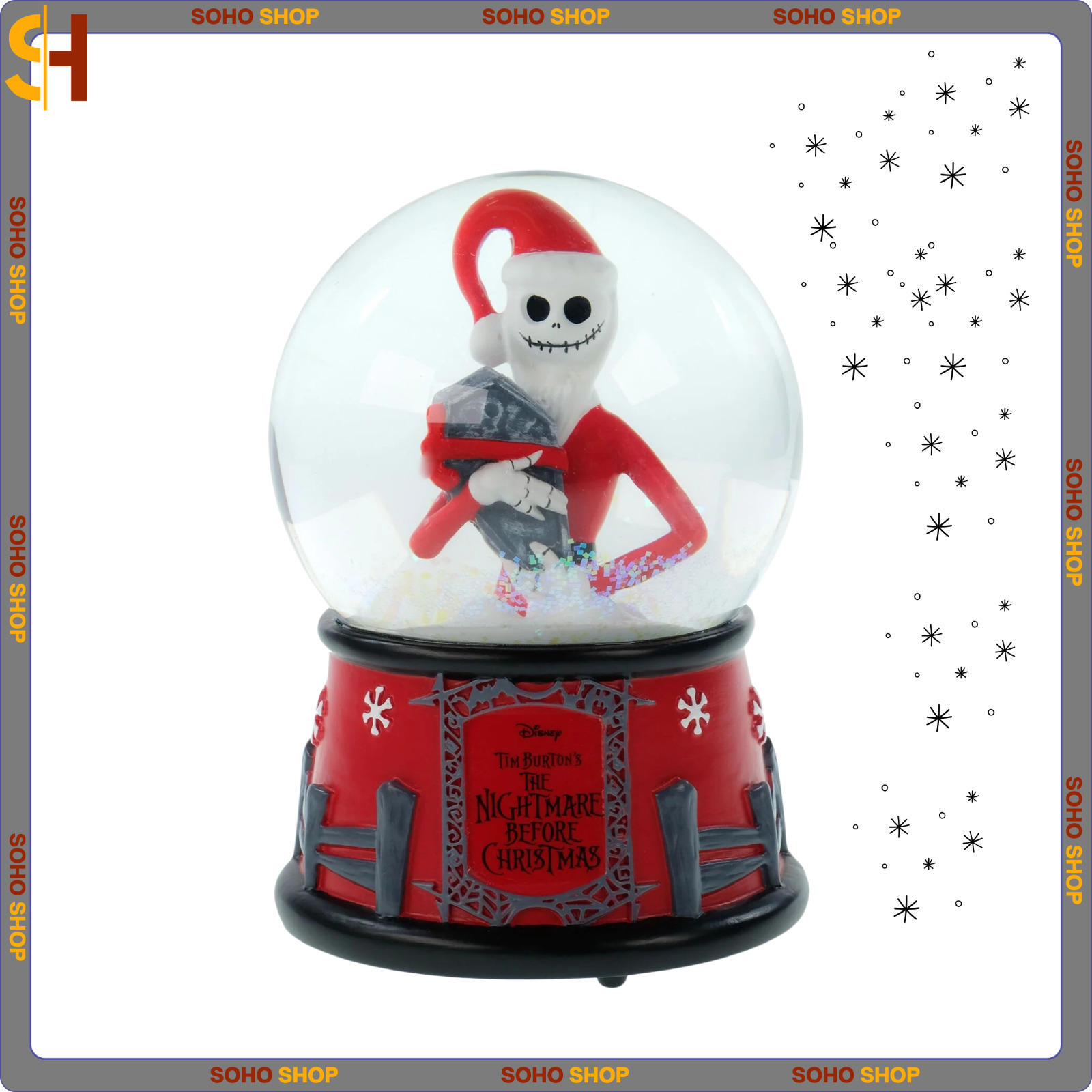 Disney The Nightmare Before Christmas Jack Skellington Snow Globe Holiday season