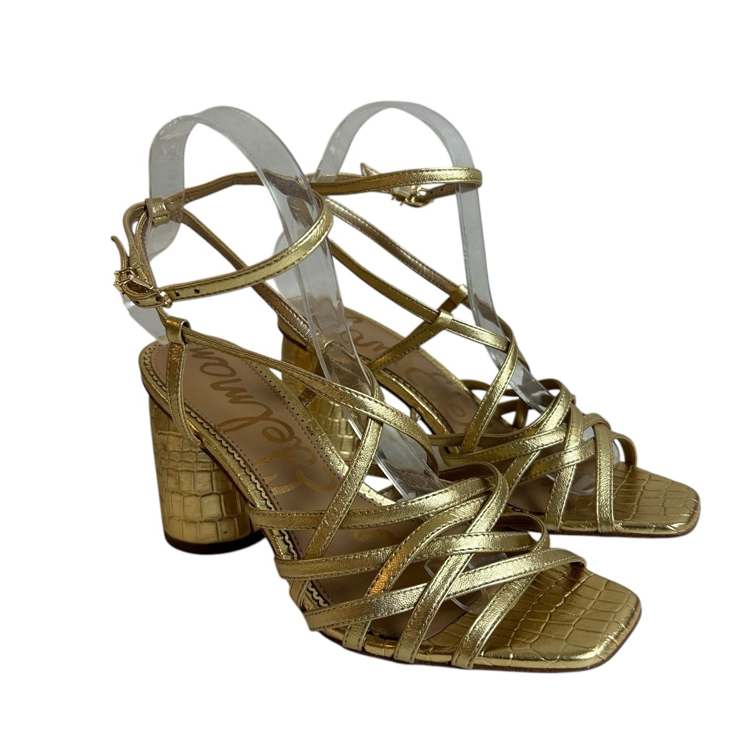 Sam Edelman Daffodil Strappy gold leather heels Sandals size 7