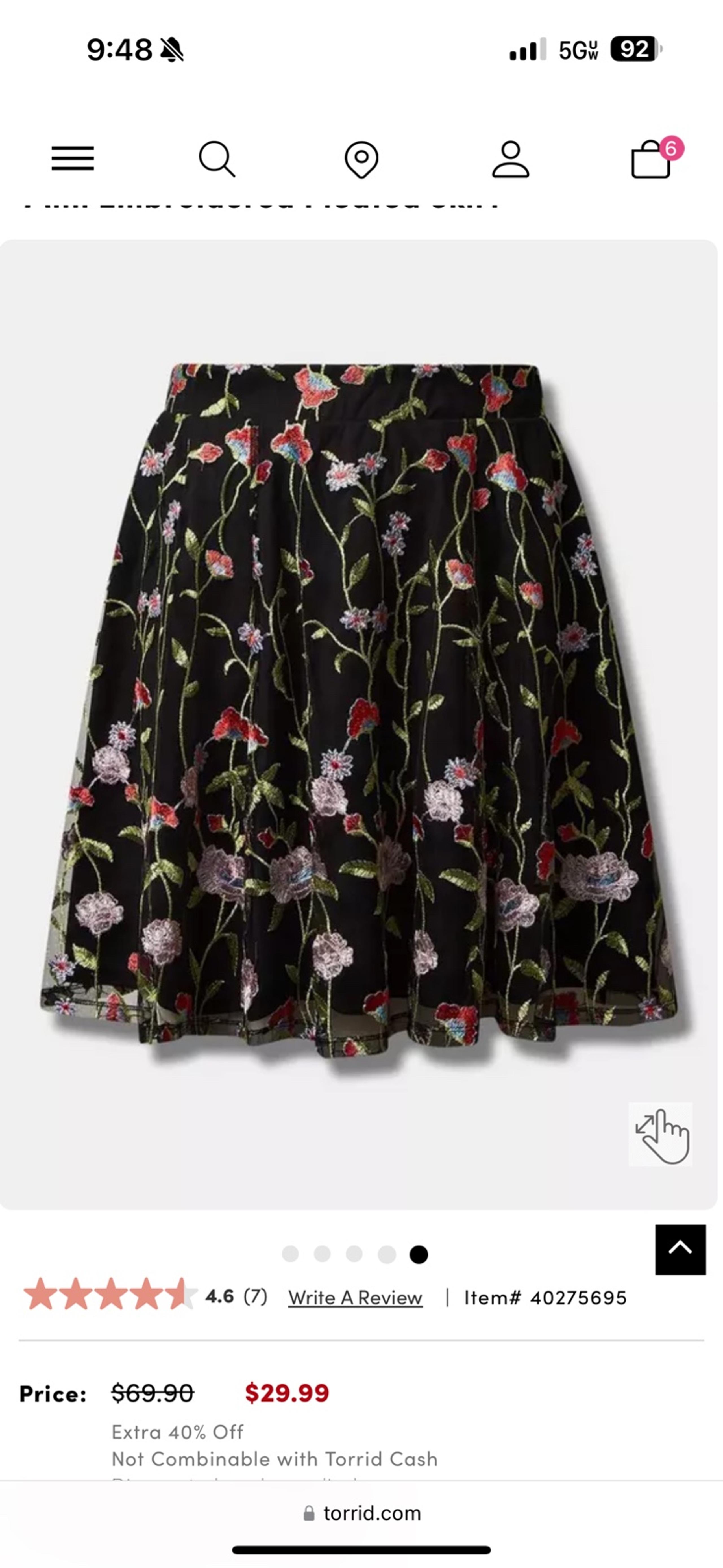Torrid Mini Embroidered Pleated Skirt Plus Size 2