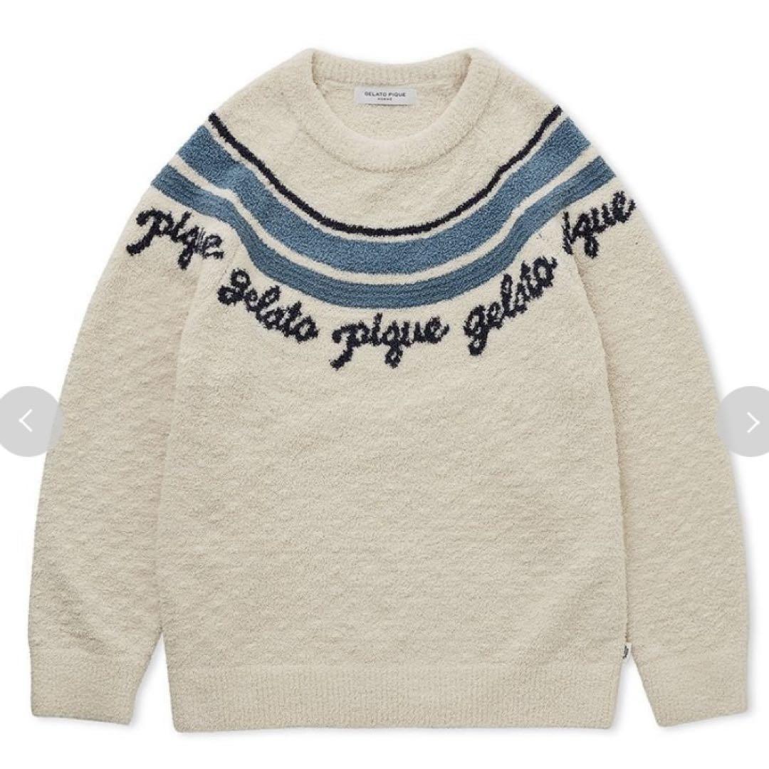 gelato pique [HOMME] Powder Line Logo Jacquard Pullover