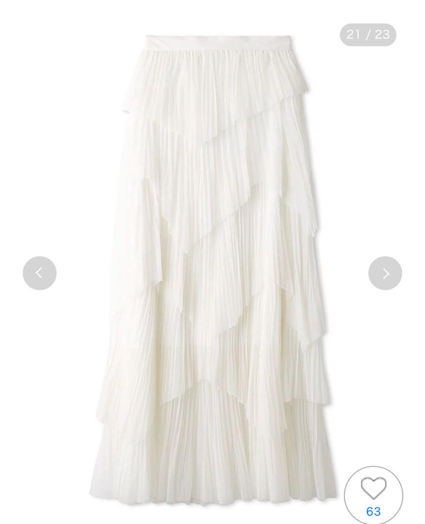 SNIDEL Pleated Tiered Tulle Skirt