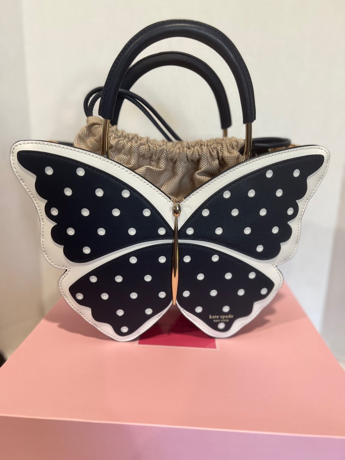【kate spade】 wing it polka dot wicker butterfly satchel ★ Wing It Polka Dot Wicker Butterfly Satchel | Kate Spade New