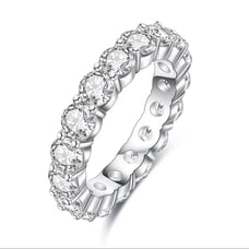 Moissanite eternity engagement ring wedding band size 4,5,6,7,8,9