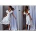 NWT Selfie Leslie Grayson Tied Back Asymmetrical Midi Dress Champagne Small READ