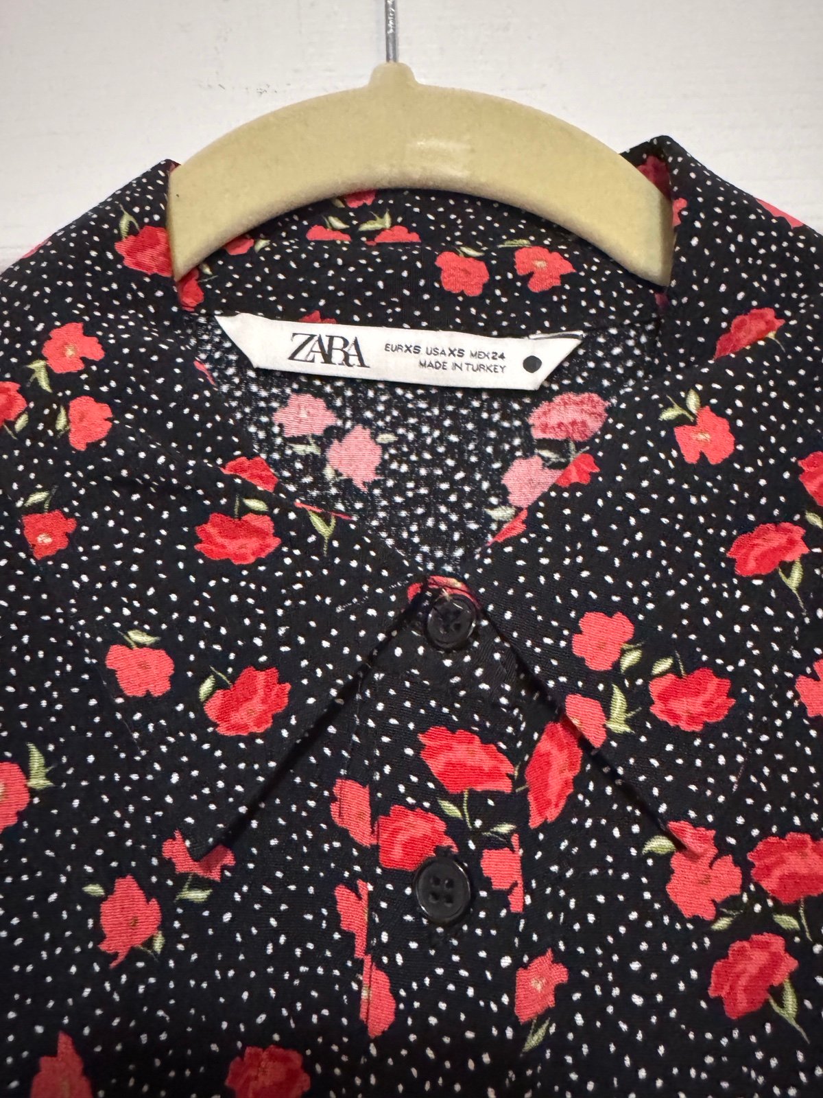Zara flower print, slit dress size XS