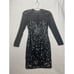 VTG Betsy & Adam LBD Dress Womens 7/8 M Black Sequin Mesh Cocktail New Year