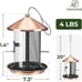 Kingsyard Metal Bird Feeder for Outdoor Hanging - Weather Resistant Chew-Proof W