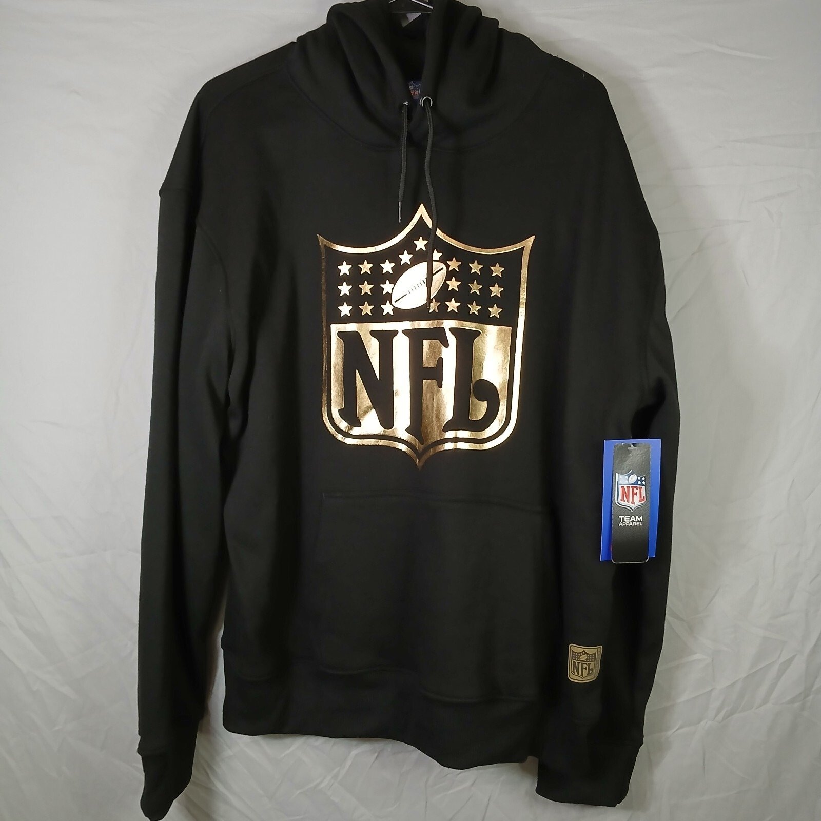 NFL Hoodie Size Large Men Cotton NFL Team Apparel NEW Black Gold RA