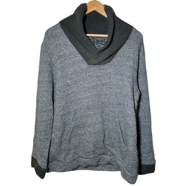 Comme Ca Men Japan Cowl Neck Pullover Knit Sweater Gray Men’s Size Medium