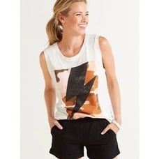 Anthropologie Letluv Lightning Bolt Tank Muscle Tee Size Small
