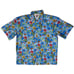 Aspenville Hawaiian Shirt XL Blue Macaw Pineapple Coconut Rum Martini Palm Tree