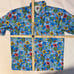 Aspenville Hawaiian Shirt XL Blue Macaw Pineapple Coconut Rum Martini Palm Tree