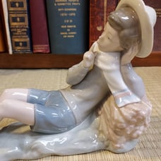 Vintage Lladro Boy/Bird Figurine