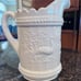 Vintage Ivory Ceramic Peacock Water Pitcher